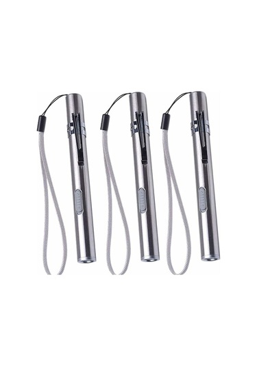 Paket Hemşire Kalem Işığı Tıbbi Kalem Işığı Usb Şarj Edilebilir Led El Feneri Paslanmaz Çelik El Feneri Doktorlar Ve Öğrenciler İçin