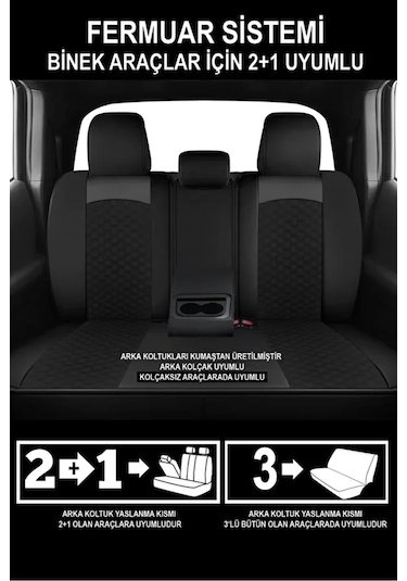 Dacia Duster Black Shadow 1.5 Dci 110 Media Nav 2018 Uyumlu Plus Serisi Tay Tüyü Siyah Oto Kılıfı Tam Set