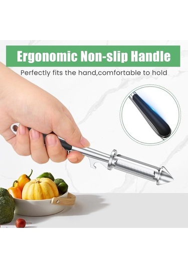 Ulzyvf Ve Ve Soyucu/julienne Soyucu, Soyucu, Siyah Sebze Saplı Patates Mutfak Meyve Keskin İçin Evrensel Ergonomik Döner Dilimleyici/şişe Çinko Bıçak Aradan Alaşımı Açıcı, 3 1 Lr Siyah