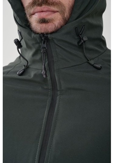 Exuma 2311142 Erkek Yağmur Rüzgar Geçirmez Haki Mont 001