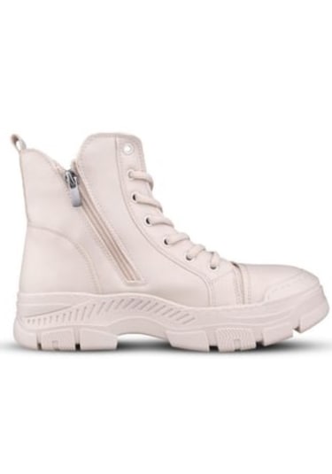 Mp 2421884 Bej Kadın Fermuarlı Bağcıklı Spor Bot Bej