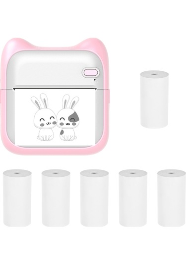 Tenfowee A31 Mini El Tipi Termal Yazıcı, Bluetooth İle Fotoğraf-not-liste Baskısı, 6 Adet 57x25mm Kağıt, Dahili Pil, Pembe