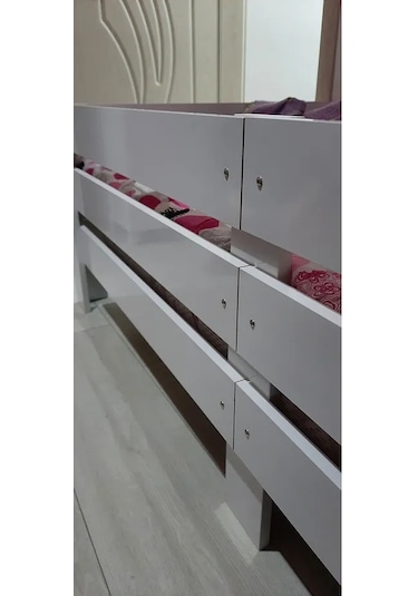 Fawdecor Doğal Mdf-lam Sedir Karyola Baza Beyaz