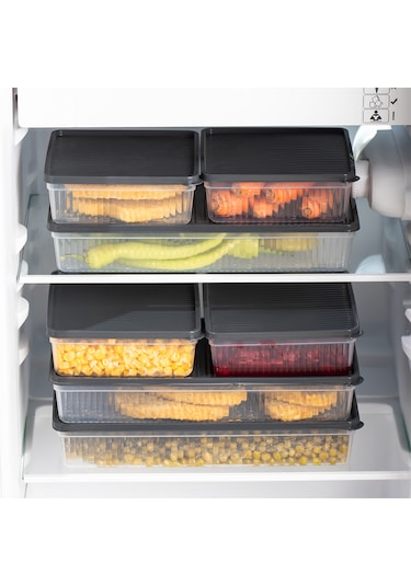 Porsima 8li Nofrost Buzdolabı Saklama Kabı Organizer Antrasit