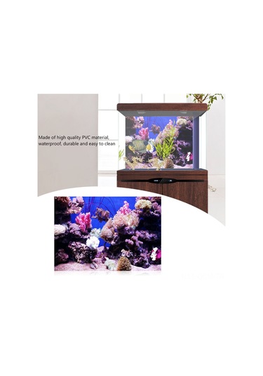 Qingmipy 3d Mercan Desenli Pvc Akvaryum Arka Panosu, Su Geçirmez Otomatik Yapışkan, 61x41 Cm, Zengin Dekorasyon