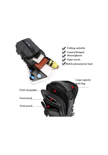 Tenfowee Erkekler İçin Çok Fonksiyonlu Usb Şarjlı Çanta - Tek/çift Omuzlu, Çapraz Askılı, El Tutulu Seyahat Sirt Çantası