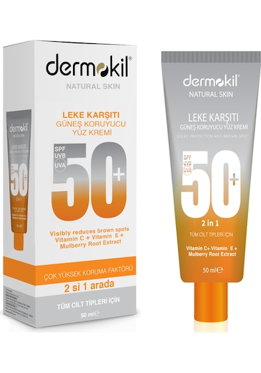 Dermokil Leke Karşıtı ve Güneş Koruyucu Yüz Kremi Spf 50+ 50 ML