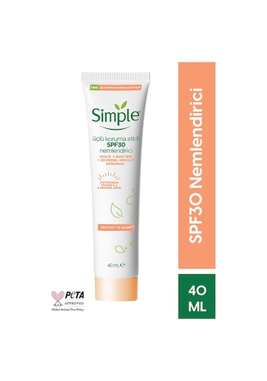 Simple Protect & Glow SPF 30 Nemlendirici Bakım Kremi 40 ML