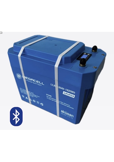 Megacell 12.8v 150ah Lifepo4 Lityum Akü - Abs Kasa -bluetoothlu