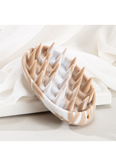 Suntek Saç Derisi Masaj Aleti Yıkama Bakım Fırçası Ev Banyo Kahve Rengi