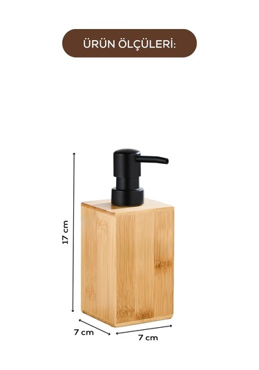 Bambu Uzun Kare Sıvı Sabunluk Bambu