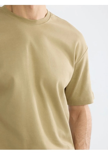Lc Waikiki Sarı %100 Pamuk Loose Fit Basic Soft Touch Tişört