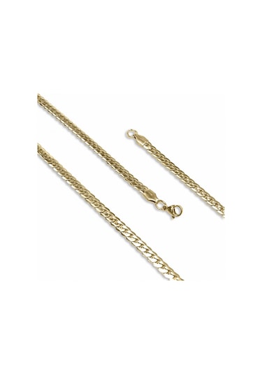 Fm Yassı Yılan Sırtı Çelik Kolye 1.2mm X 4mm 3183cek039 Altın