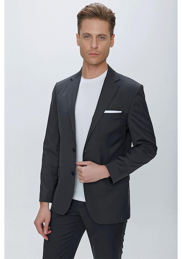 Efor Slim Fit Klasik Mono Yaka Klasik Antrasit Takım Elbise Tk 2021 Antrasit