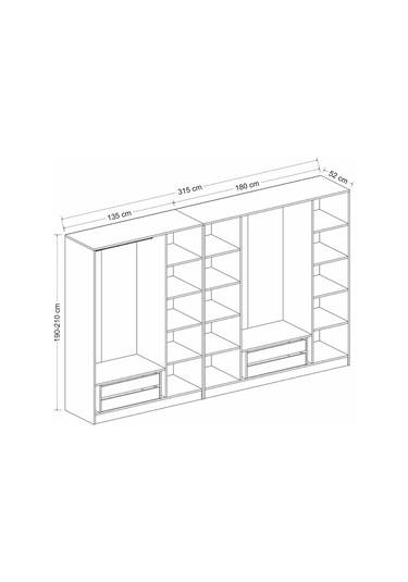Minar Kale 7 Mebran Panjur Kapaklı 4 Çekmeceli Dolap Beyaz/beyaz 190cm