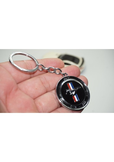 Dk Mustang Gt Logo Krom Metal Çift Yön Anahtarlık