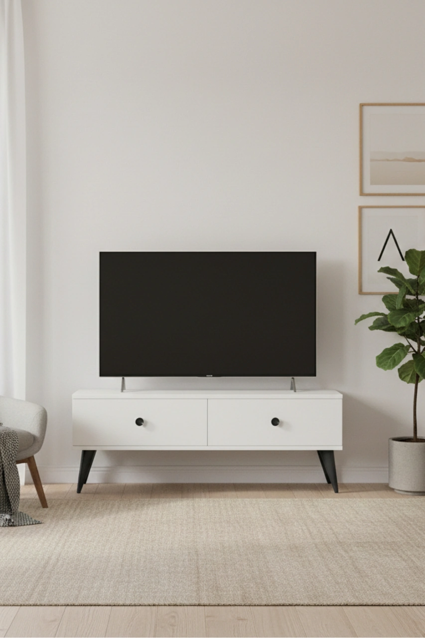 Tsa1202b - Mona Tv Stand Beyaz 120cm Beyaz