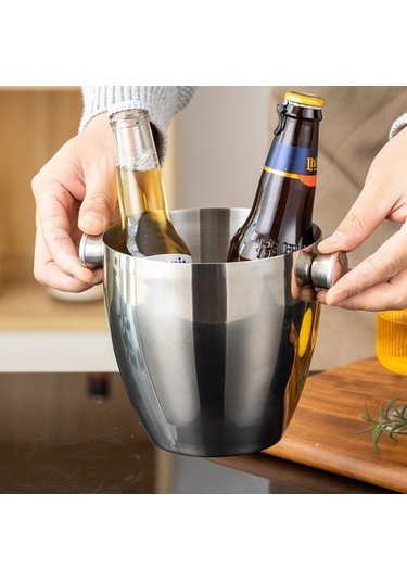 Wondernest Şarap Şampanya Paslanmaz Çelik Kova, Buz Kovası, Lichen