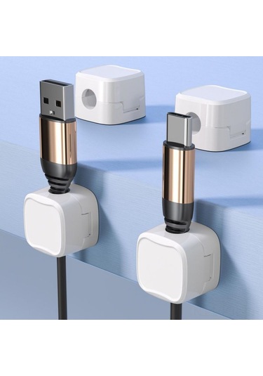 Gajeena Siyah Manyetik Kabloluk Düzenleyici - Masaüstü Araç İçin Otomatik Yapışkan, Kolay Kullanım, Dayanıklı Malzeme 1 Adet