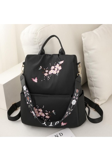 Su Geçirmez Oxford Kadın Sırt Çantası Moda Hırsızlığa Karşı Kadın Sırt Çantaları Çiçek Baskılı Kız Okul Çantası 2023 Yaz Büyük Sırt Çantası Black Siyah Su Geçirmez Oxford Kadın Sırt Çantası Moda Hırsızlığa Karşı Kadın Sırt Çantaları Çiçek Baskılı Kız Okul Çantası 2023 Yaz Büyük Sırt Çantası Black Siyah