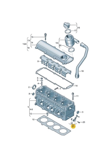 Seat Cordoba 1999-02 Silindir Kapaği Havalandirma Boru 06A103212A