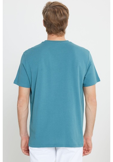 Wrangler Bisiklet Yaka T-shirt Mavi Erkek Kısa Kol T-shirt 000000000101982814 Mavi