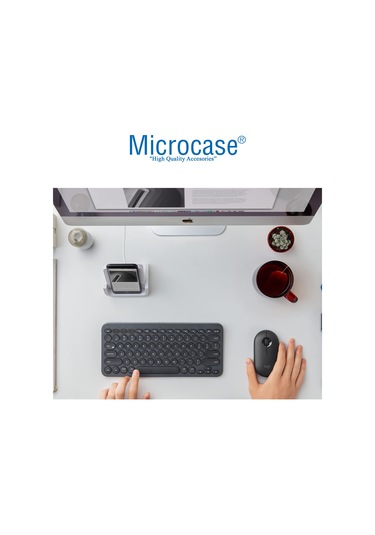 Microcase Yuvarlak Tuşlu Bluetooth Kablosuz Klavye - AL3048 Siyah