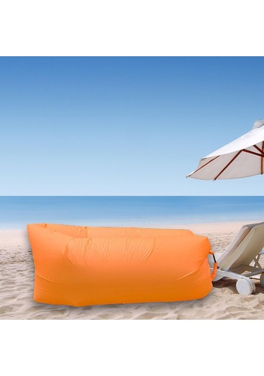 Suntek Şişme Hava Şezlong Kanepe Seyahat Bahçe Yaz Turuncu