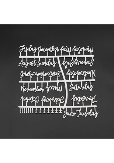 Gün Ay El Yazılı Beyaz Harf Seti, Yazı Panosu Için