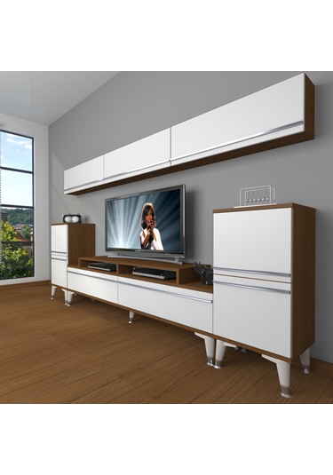 Decoraktiv Ekoflex 9 Mdf Silver Tv Ünitesi Tv Sehpası Ceviz - Beyaz