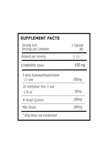 Swiss Stanodrol Na C+milk Thistle+beta Hydrox 450mg 80 Capsul