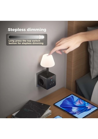 Xuweiwei Beyaz Avrupa Standart Fisli 8li 1 Arada Duvara Monte Priz Masa Lambali Asiri Gerilim Korumali Anahtrli 3 Ac Priz 3 Usb 1 Type C 220 240v