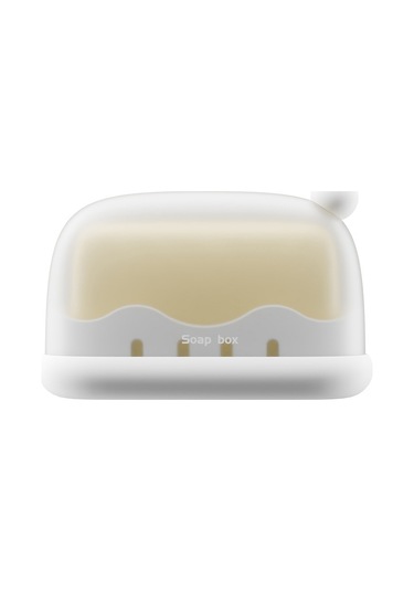 Seyahat Taşınabilir Mühürlü Sabun Kutusu Ev Banyo Sabunu Tutucu Beyaz