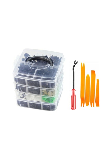 Moveevo 620 Parça Plastik Bağlantı Klipsi Seti - 930g, 190x190x150mm, Panel Çıkarma Aleti Dahil