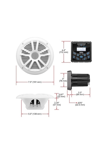 Boss Audio Systems Mckgb450W.6 Usb Aux Girişli Bluetoothlu Hoparlörlü Marin Teyp Seti