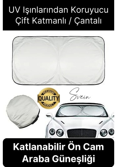Katlanabilir Ön Cam Araba Güneşliği Uv Işık Engelleyici Isı Koruması Perde Çantalı Koruma Gölgelik
