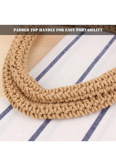 Tenfowee Örgü Pamuklu Hasır Çanta - Kadınlar İçin Yaz Plaj Çantası, Şık Ve Zarif Tasarım Diğer Çok Renkli
