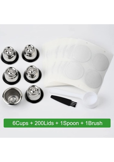 Maiyame Paslanmaz Çelik Yeniden Kullanılabilir Kahve Kapsül Seti - Çevre Dostu Ve Ekonomik Çözüm Gümüş