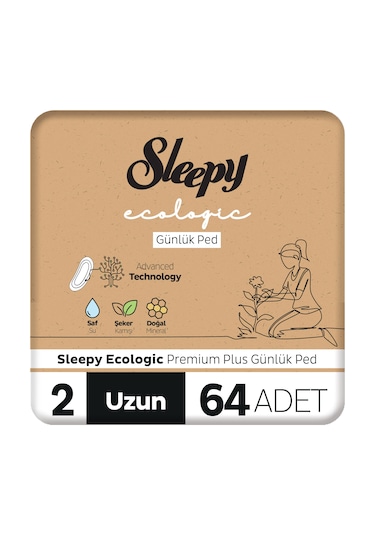 Sleepy Ecologic Premium Plus Günlük Ped Uzun 64 Adet