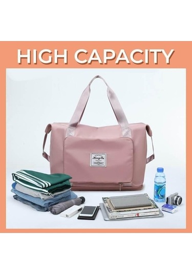 Novahub Yeşil Katlanır Su Geçirmez Seyahat Organizatör Çanta - Unisex, Geniş Kapasiteli, Bagaj Seyahat Ambalaj Çantası Yeşil