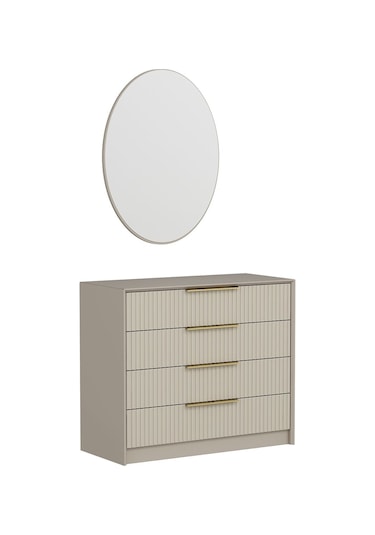 Kale Luxe Aynalı 4ç Şifonyer - Kumtaşı