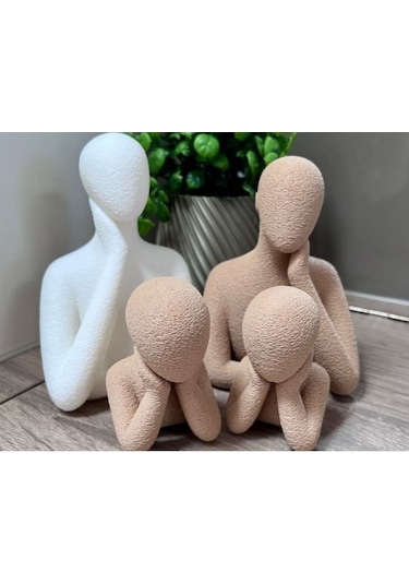 Sessiz Bağ Modern Aile Figürü 3d Baskı Dekor Set