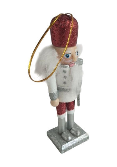 Kurşun Asker 13cm Kırmızı Şapkalı Ahşap Yılbaşı Süsü