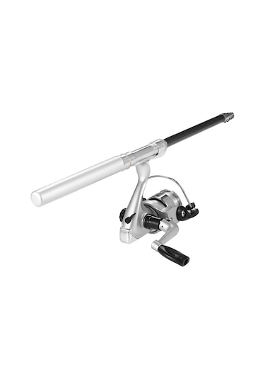 Qingmipy 1.0m Uzunlukta Gümüş Renkli Mini Spinning Makine Ve Kalem Tipi Uzatılabilir Olta Seti - 5.1:1 Diş Oranı, Anti-ters Sistemi