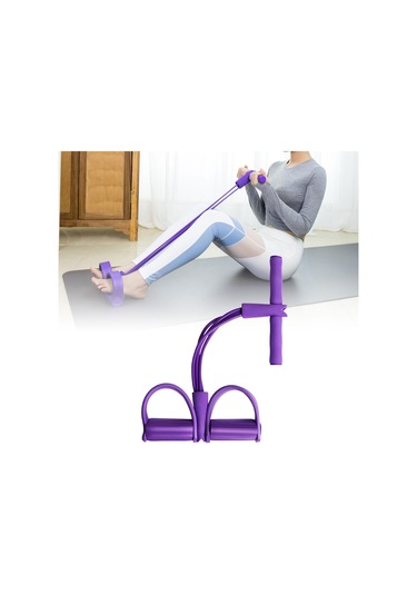 Dolıty Elastik Pedal Direnç Bandı Sit Up Karın Bacak Bel Mor Mor