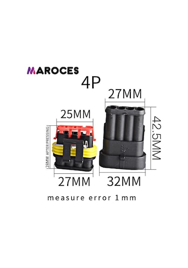 Maroces 4 Lü Su Geçirmez Dörtlü Konnektör Söket Waterproof