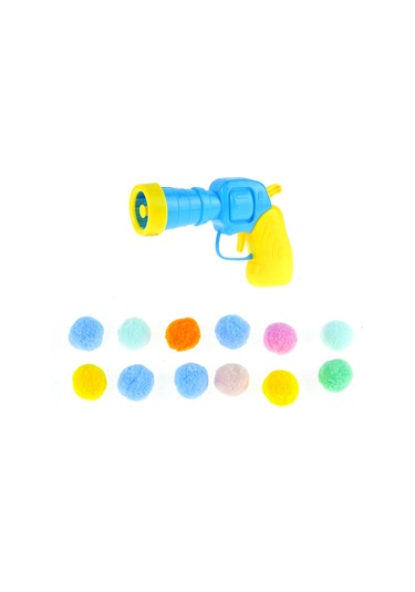 Oyuncak Pelüş Top Atan Tabanca 12 Adet Pelüş Top