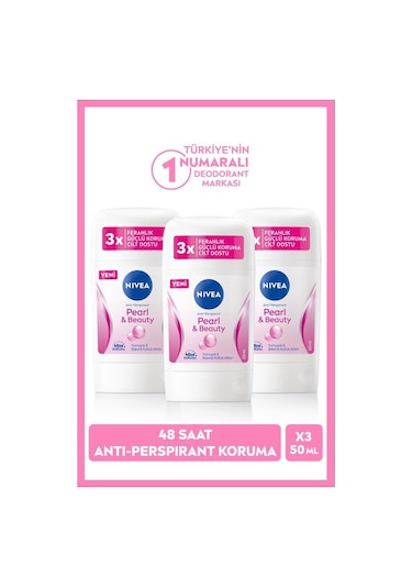 Nivea Pearl & Beauty 48 Saat Kadın Stick Deodorant 3 x 50 ML