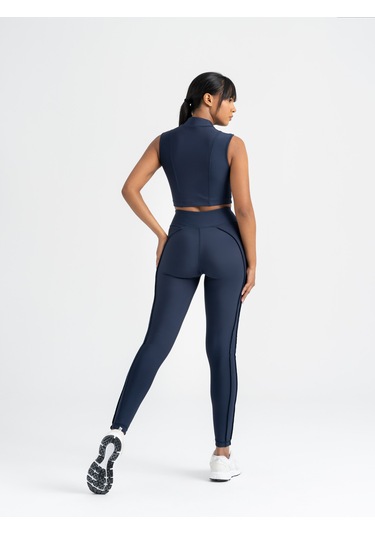 Dikişle Modellenmiş Spor Tayt Lacivert