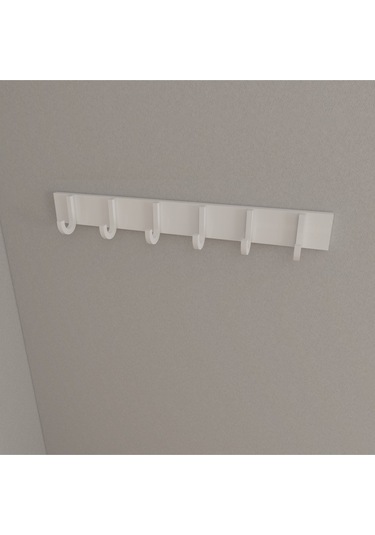 Hepsi3boyutlu Modern Duvar & Kapı Baston Askılık - 6 Adet Beyaz J Askılık - Model No : 6 Beyaz